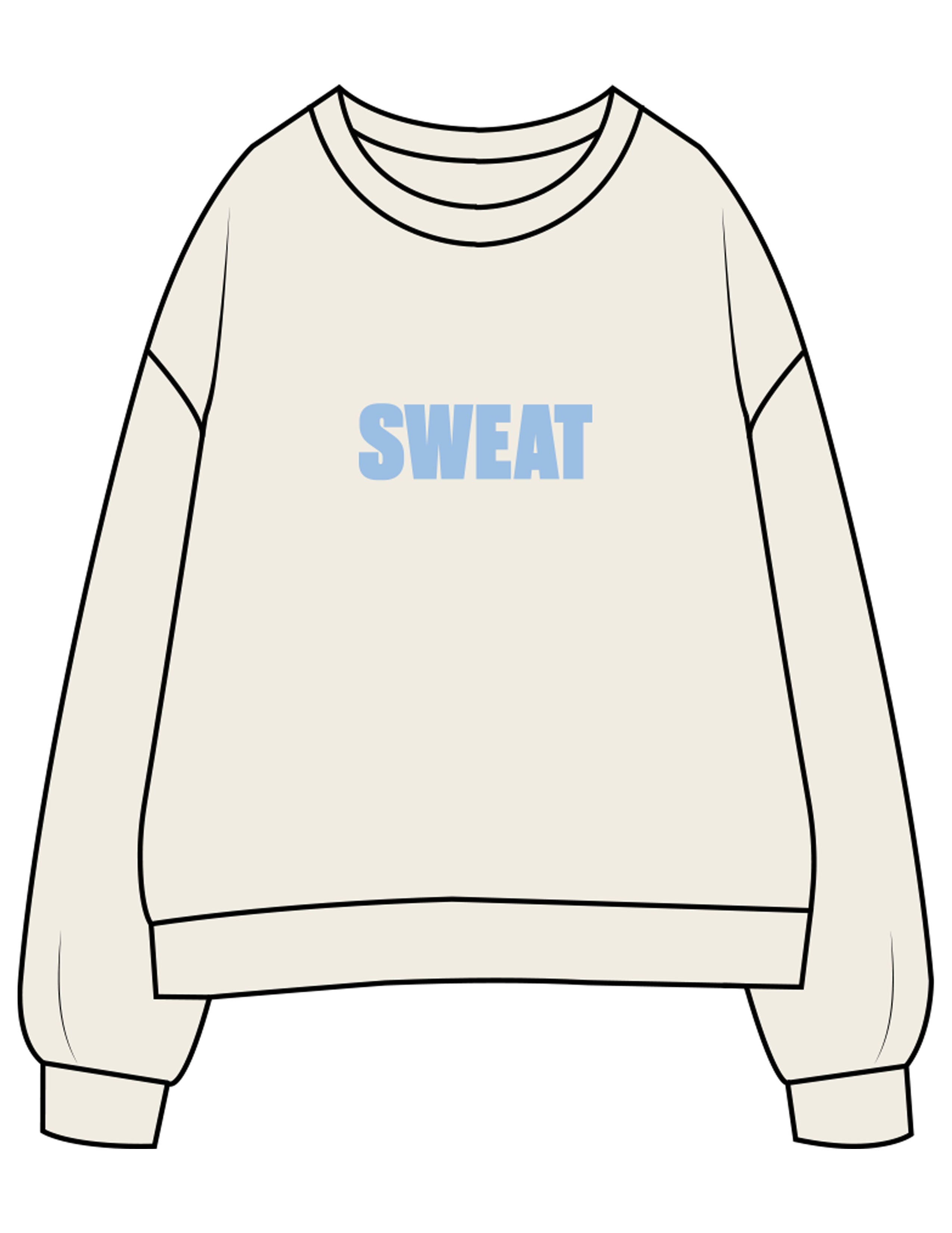The Womens Crewneck - Butter - Sweatshack - Center Chest & Center Back - Printed - Blue