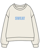 The Womens Crewneck - Butter - Sweatshack - Center Chest & Center Back - Printed - Blue
