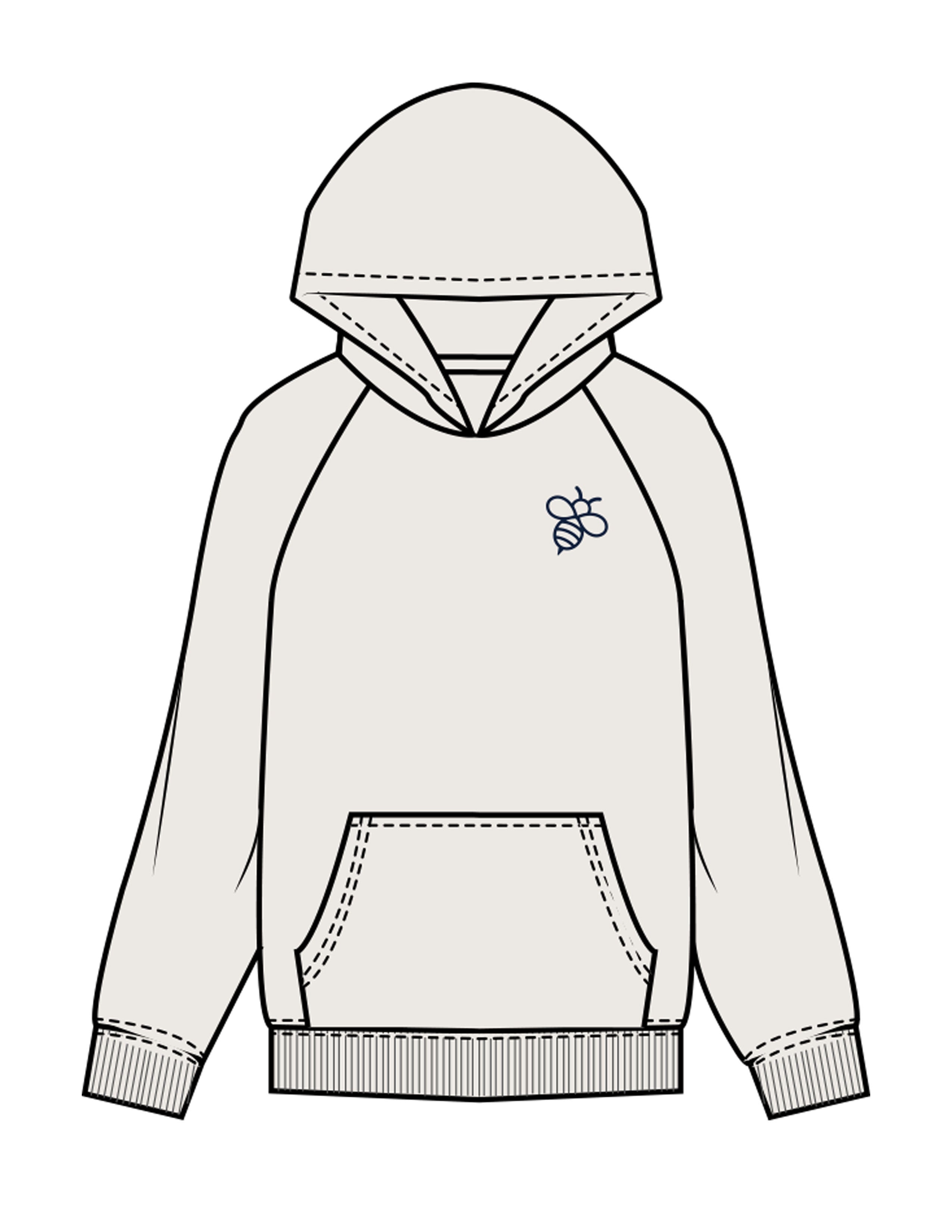 The Mens Hoodie - Bone - The Hive - Left Chest & Back Stacked - Printed - Navy