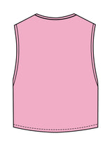The Crop Muscle Tank - Bubblegum - Ignite Barre & Fitness - Left Chest - Printed - Off White