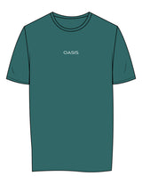 The Womens Tee - Jade - OCWC - Center Chest "OASIS" & Back Stacked - Printed - White