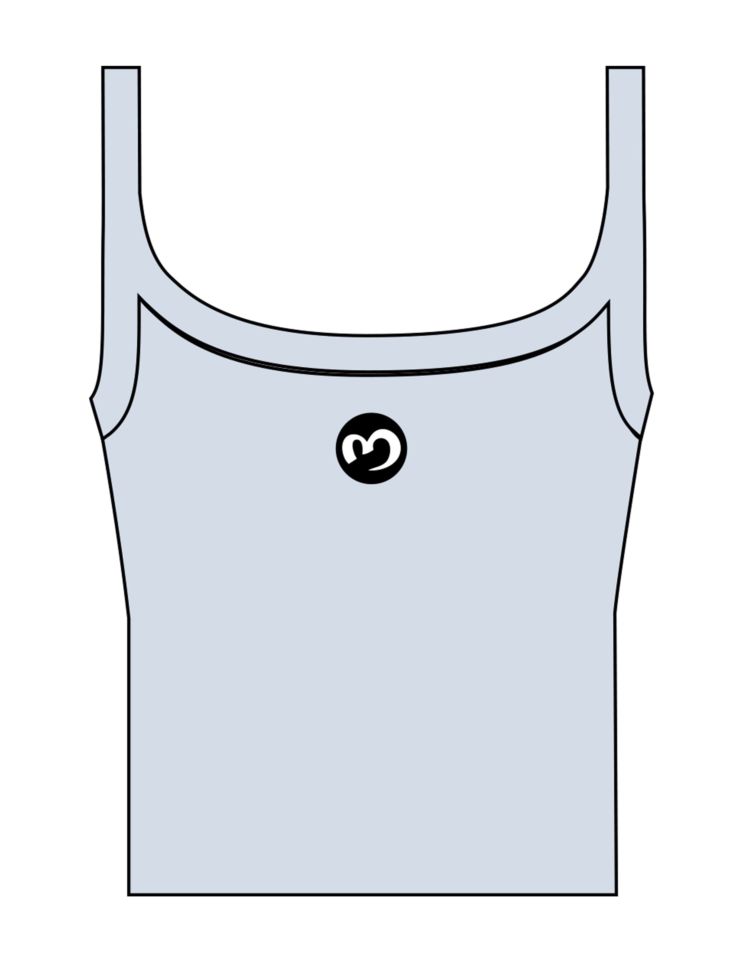 The Micro Rib Strappy Crop Tank - Baby Blue - Mantra - Center Chest Round - Printed - Full Color