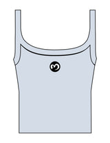 The Micro Rib Strappy Crop Tank - Baby Blue - Mantra - Center Chest Round - Printed - Full Color