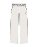The Mens Straight Leg Sweatpants - Bone - New Mom School - Left Leg Logo & Right Leg - Printed - Tone on Tone