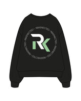 The Mens Crewneck - Black - REKINECTED - Left Chest & Center Back Circular - Printed - Full Color