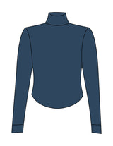 The 3/4 Crop Zip Jacket - Blue - Vintage Pour - Left Chest Initials "VP" - Printed - Navy