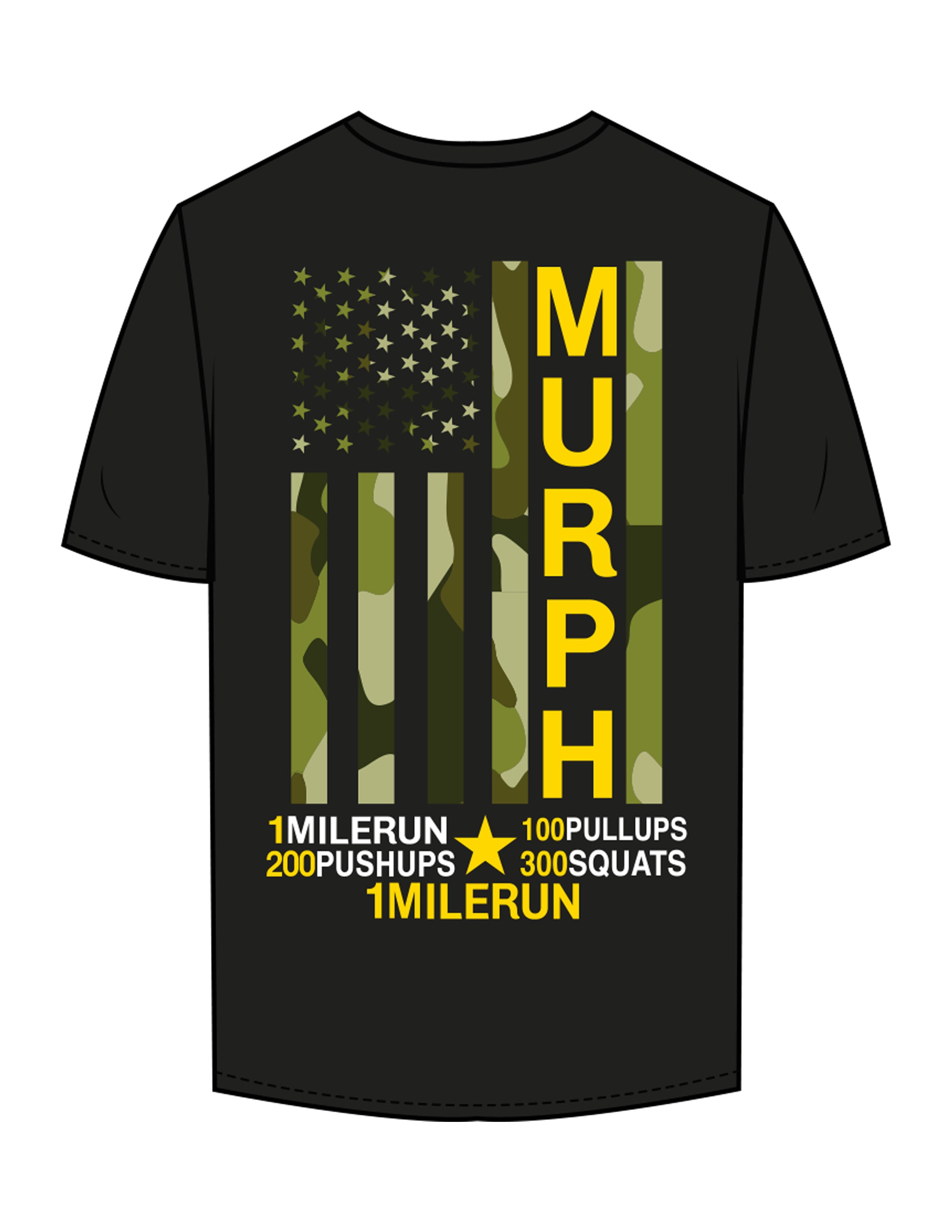 The Mens Tee - Black - Crossfit Trifecta - Center Chest & Full Back - Printed - Full Color