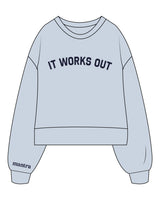 The Womens Heavyweight Crop - Denim Blue - Mantra - Center Chest & Right Wrist - Printed - Navy