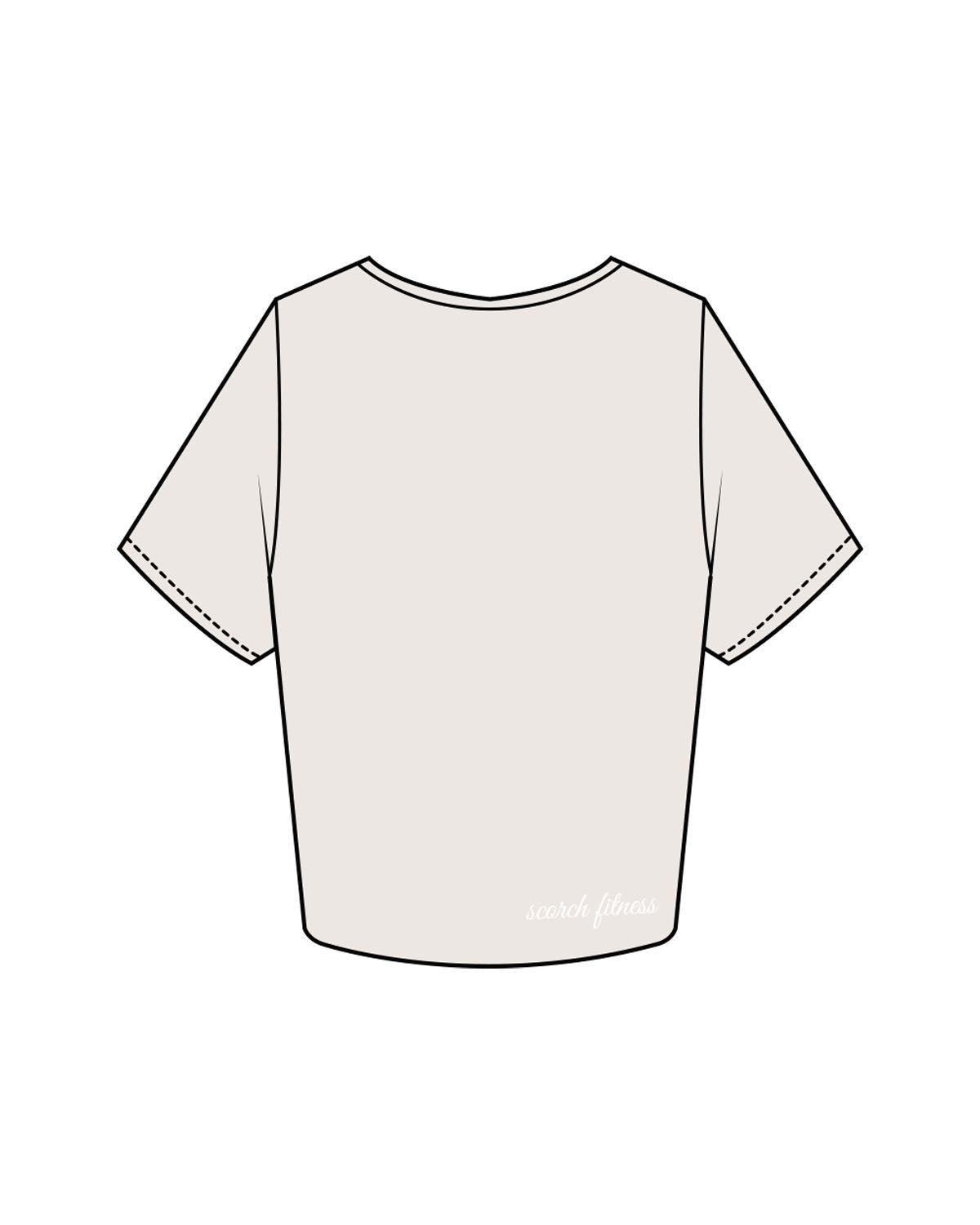 The Crop Tee - Bone - Scorch Fitness - Left Chest & Back Bottom Right - Embroidered - Full Color