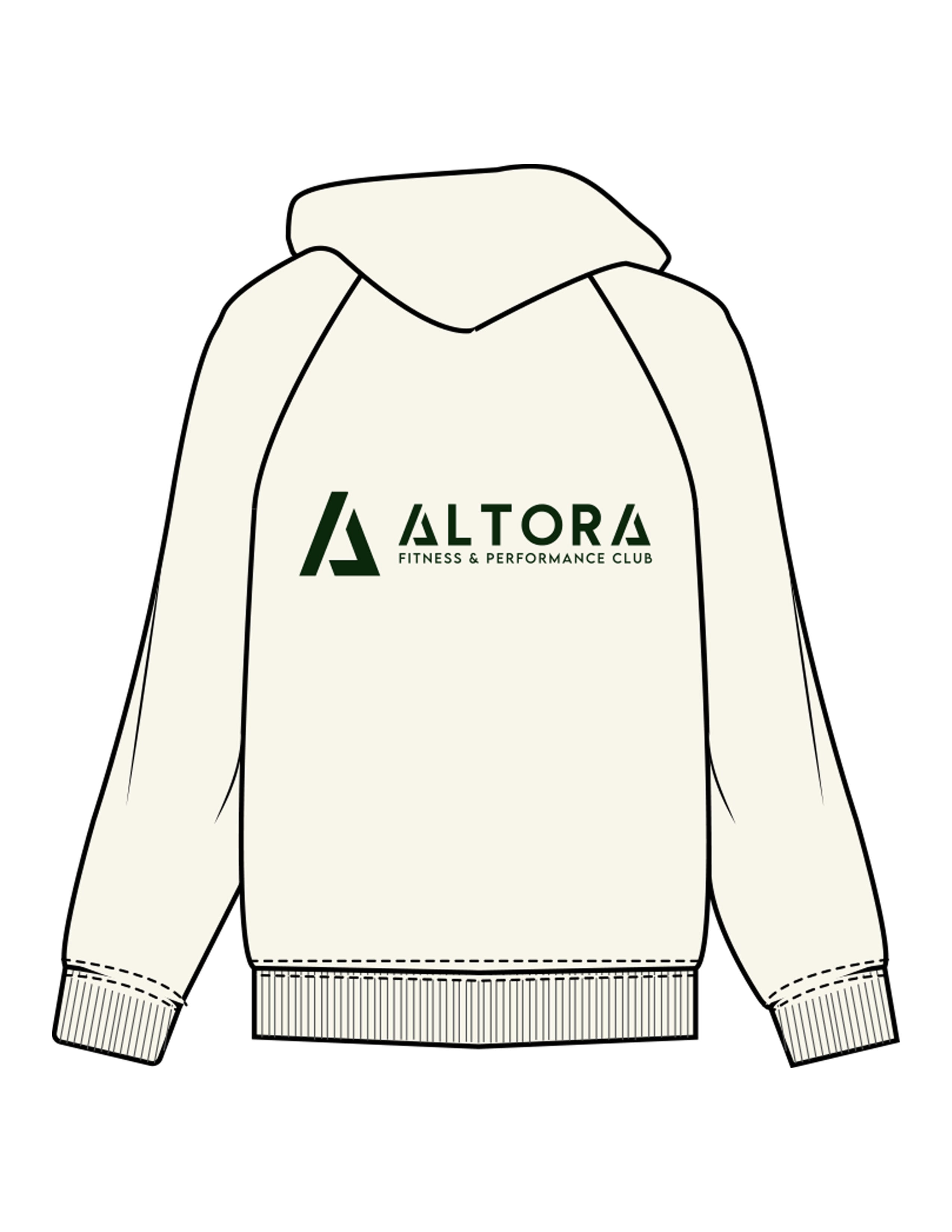 The Mens Hoodie - Off White - ALTORA - Left Chest & Back Stacked - Printed - Forest Green