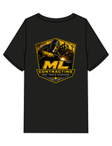 The Mens Heavyweight Tee - Black - ML Contracting LLC - Left Chest & Back Image - Printed - Full Color