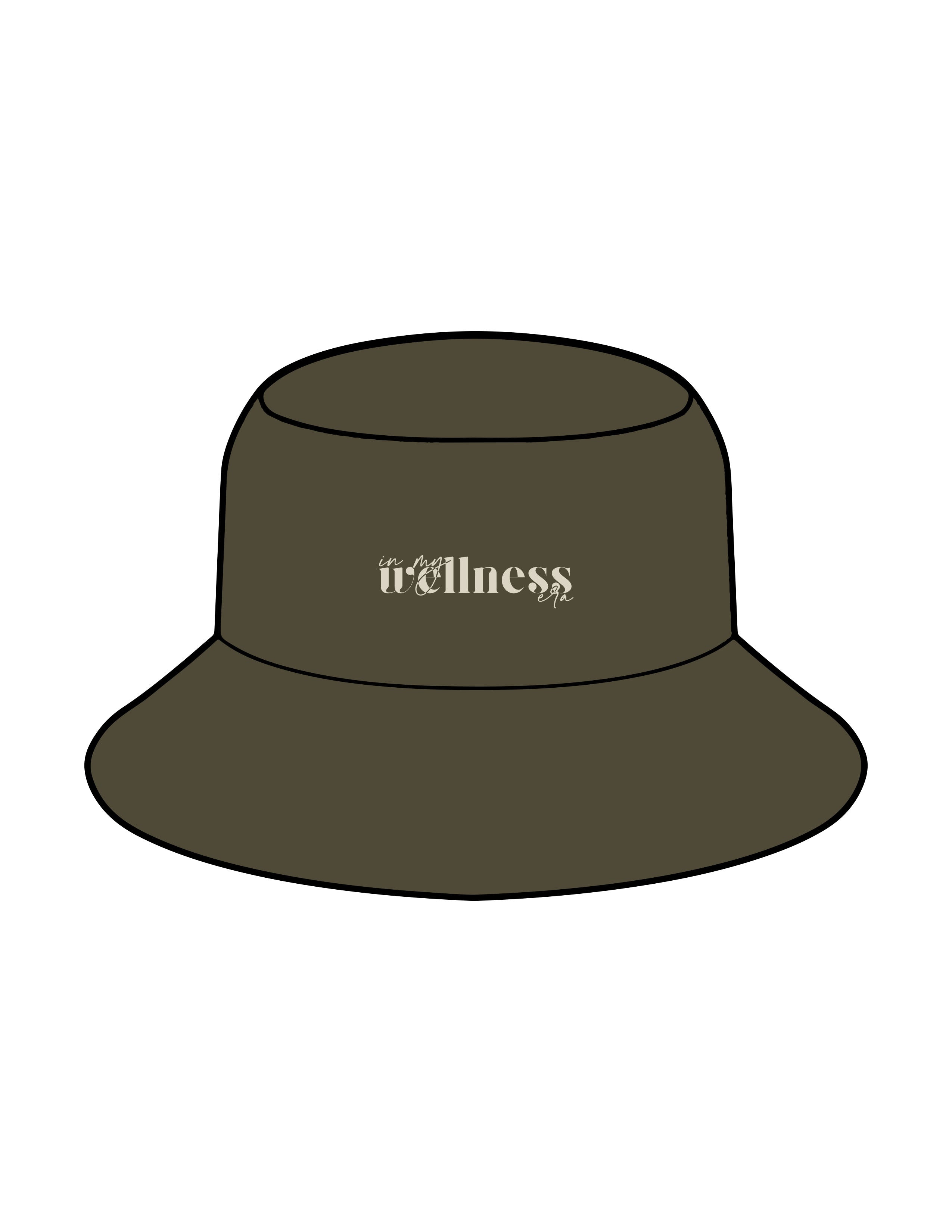The Bucket Hat - Army - SWS - Center Crown - Embroidered - Cream
