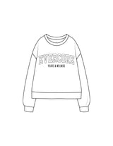 The Recycled Unisex Crewneck - White - EVERCORE - Center Chest Stacked - Printed - Black