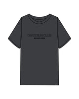 The Womens Heavyweight Tee - Washed Black - Onyx Fit - Center Chest Stacked & Back Stacked - Printed - Black