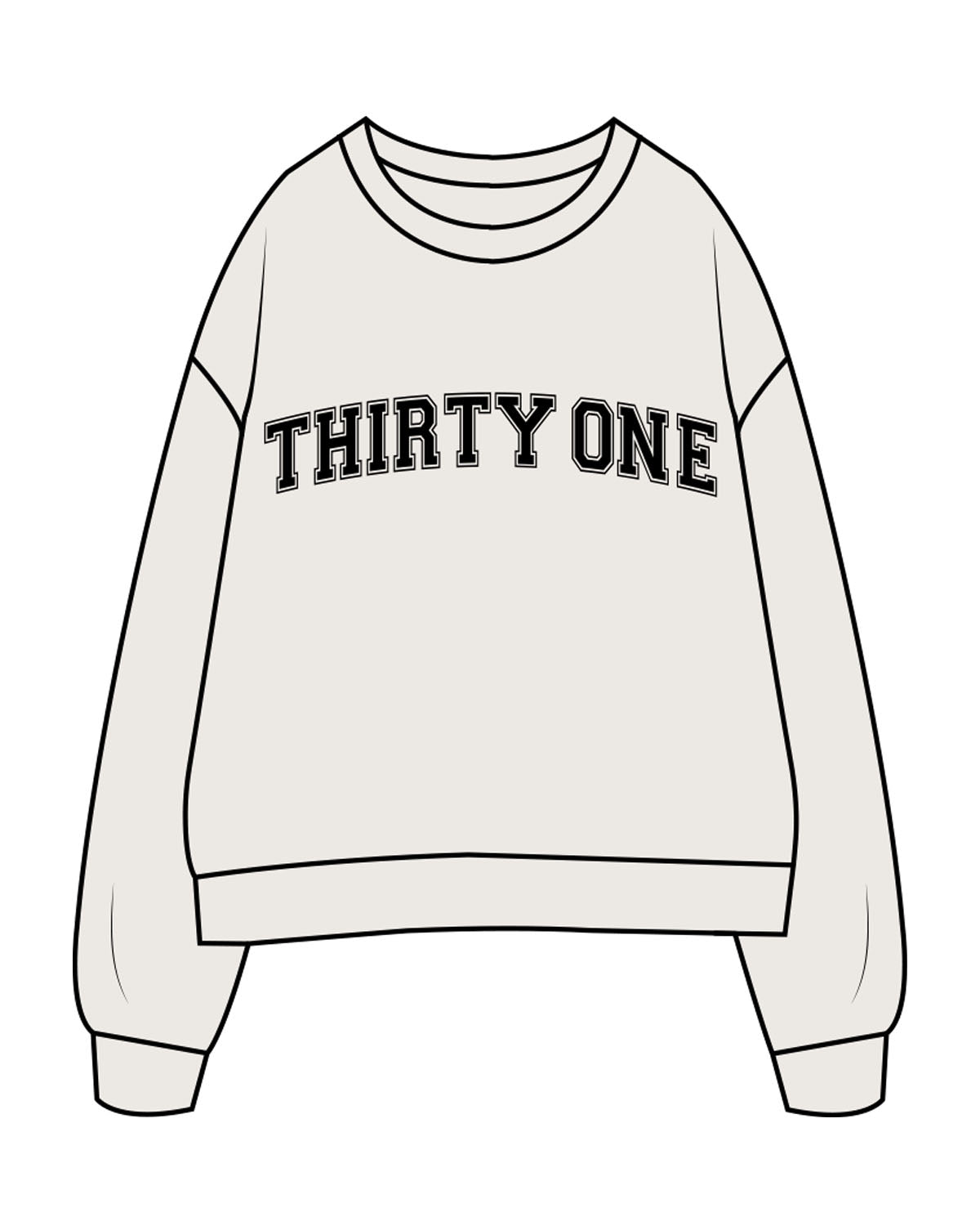 The Womens Crewneck - Bone - 31Theraphy - Center Chest & Back Neckline - Black