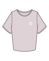 The Crop Tee - Orchid - The Body Refinery - Left Chest Round & Center Back Stacked - White