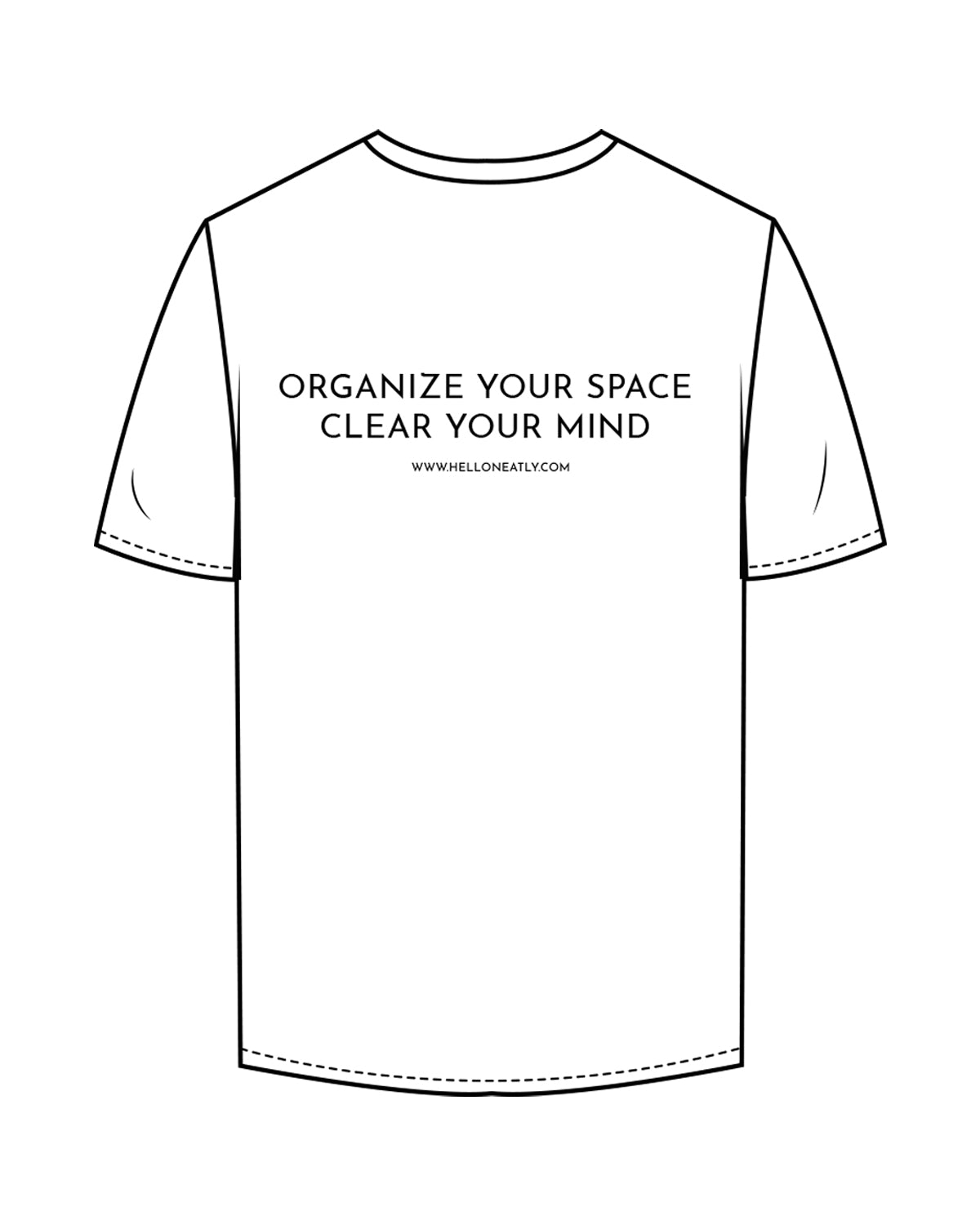 The Mens Tee - White - Neatly - Front & Back Chest Center- Black