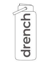 The Wide Mouth Water Bottle - White - Drench - Center Body Vertical - Printed - Taupe