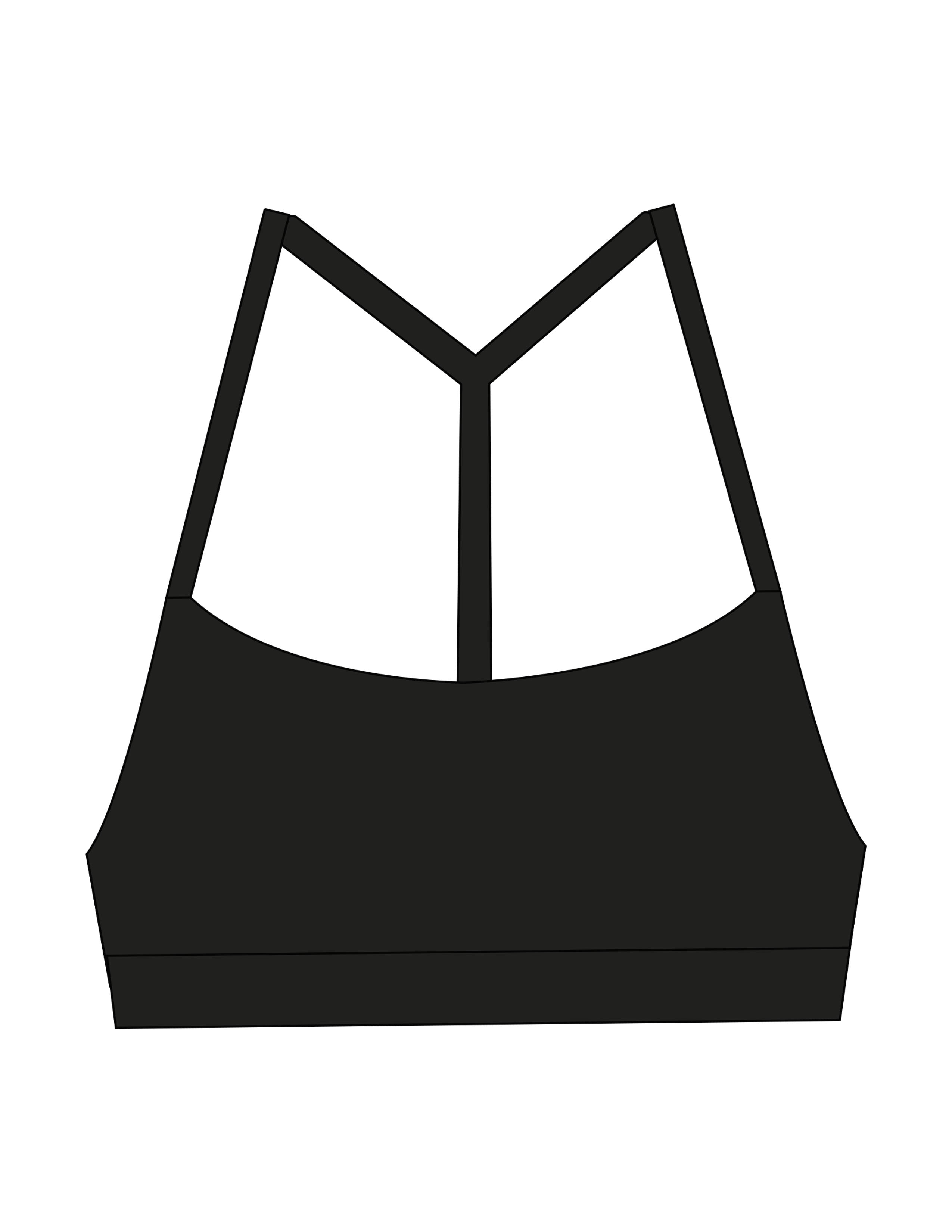 The Basic Bra - Black - BlueCarrot - Center Back - Printed - White