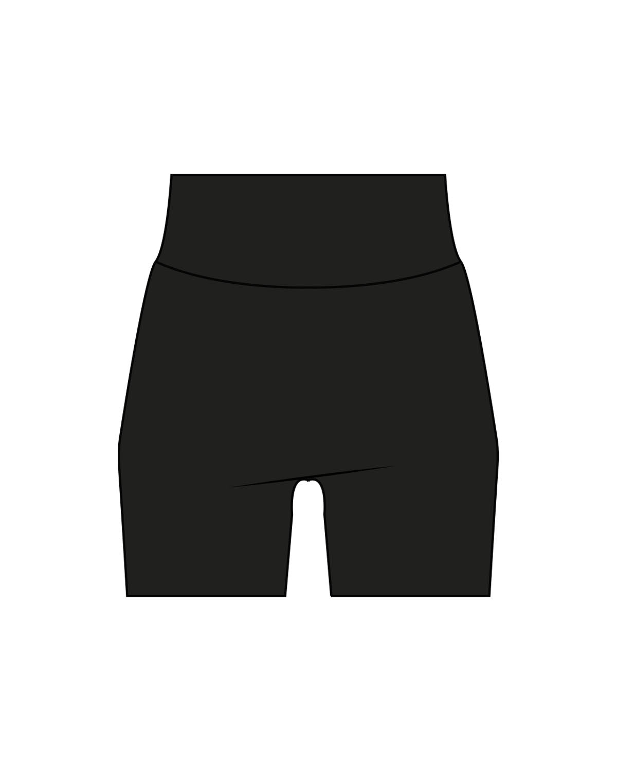 The Basic Short - Black - Lagree Luxe - Back Waistline - Printed - White