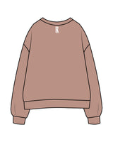 The Womens Crewneck - Clay - Revolve Pilates - Center Chest Stacked & Back Neckline - Printed - White
