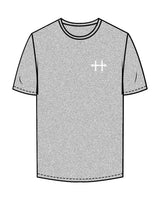 The Mens Tee - Heather - Haus of Fitness - Left Chest & Back Vertical Text - White
