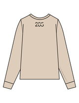 The Mens Heavyweight Long Sleeve - Washed Khaki - Studio 205 - Left Chest "LAGREE" & Back Neckline - Printed - Black