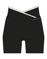 The Piped Crossover Short - Black - Spa Kingston - Front & Back Waistline - White