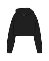The Crop Terry Hoodie - Black - Motivate Movement - Center Chest Stacked & Hoodie - Printed - Full Color