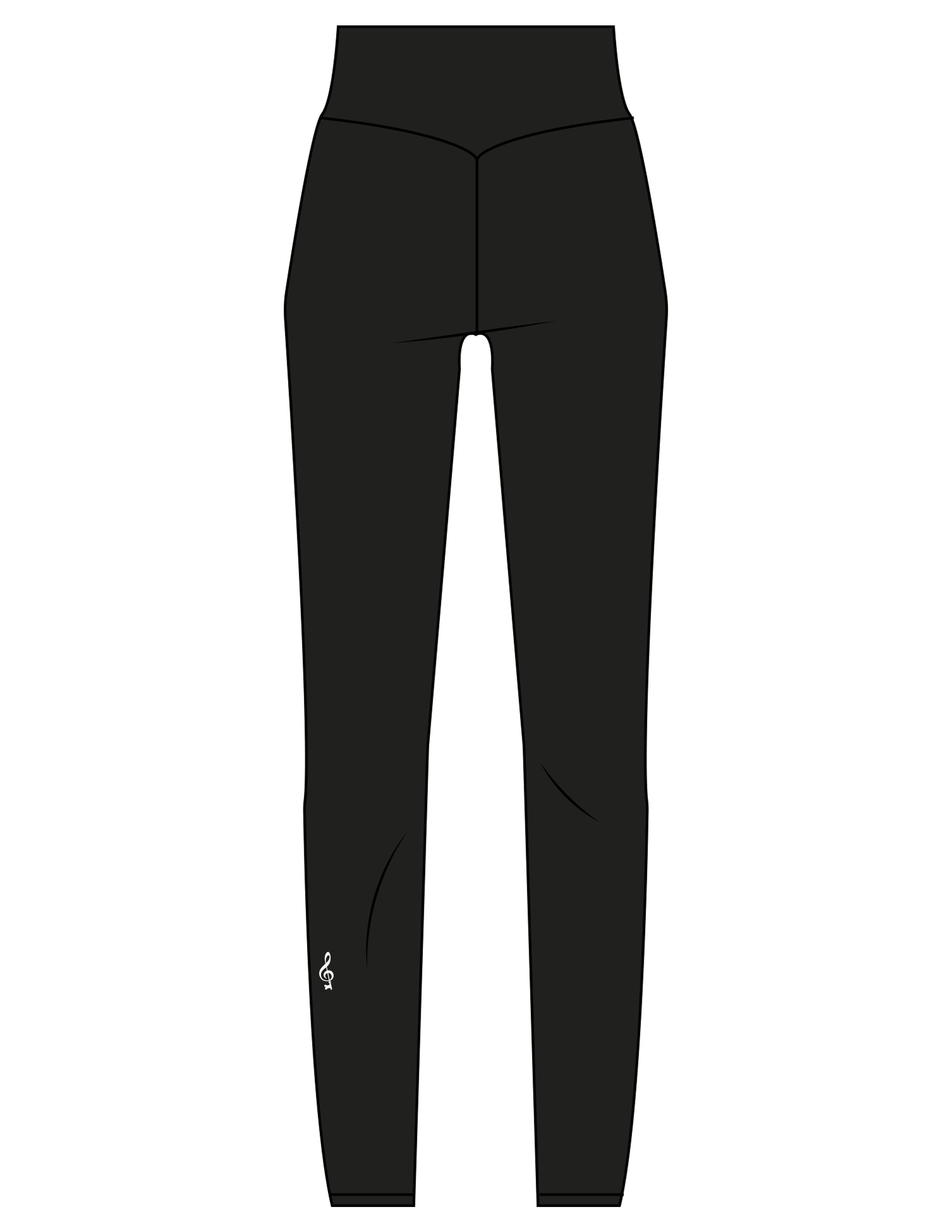 The Basic Legging - Black - SOUL YOGA - Back Left Leg - Printed - White