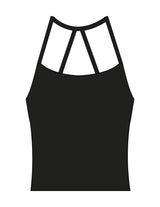 The Womens Sporty Tank - Black - Sculpt'd Studios - Center Back - Printed - Cream
