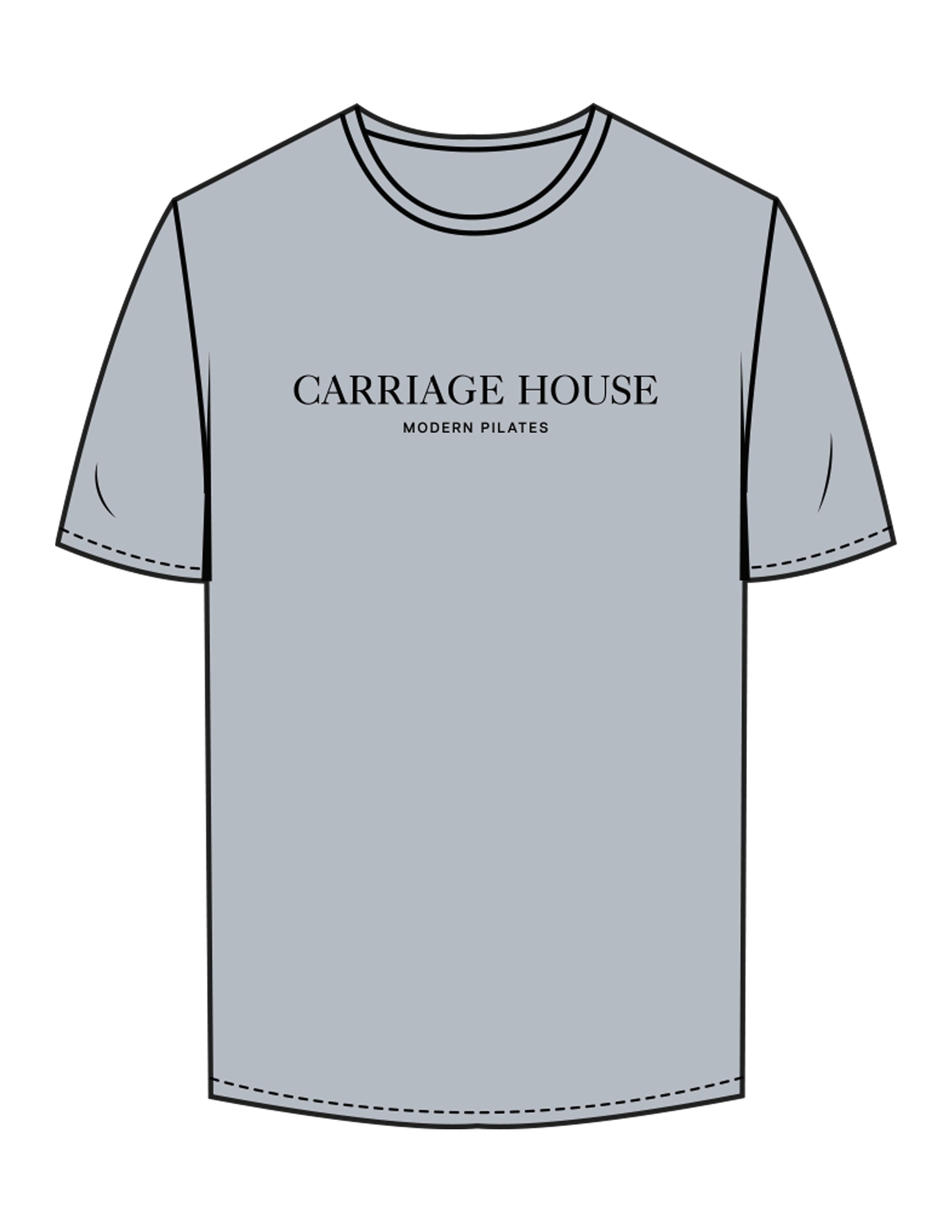The Mens Tee - Smoke - Carriage House - Center Chest Stacked - Printed - Black