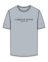 The Mens Tee - Smoke - Carriage House - Center Chest Stacked - Printed - Black