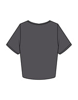 The Crop Tee - Charcoal - SWS - Center Chest Script - Printed - Black