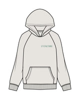 The Mens Hoodie - Washed Bone - EVERCORE - Left Chest & Back Center Stacked - Green