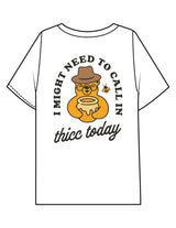 The Mens Boxy Tee - White - Try Smile Collective - Left Chest & Back Bear - Printed - Full Color