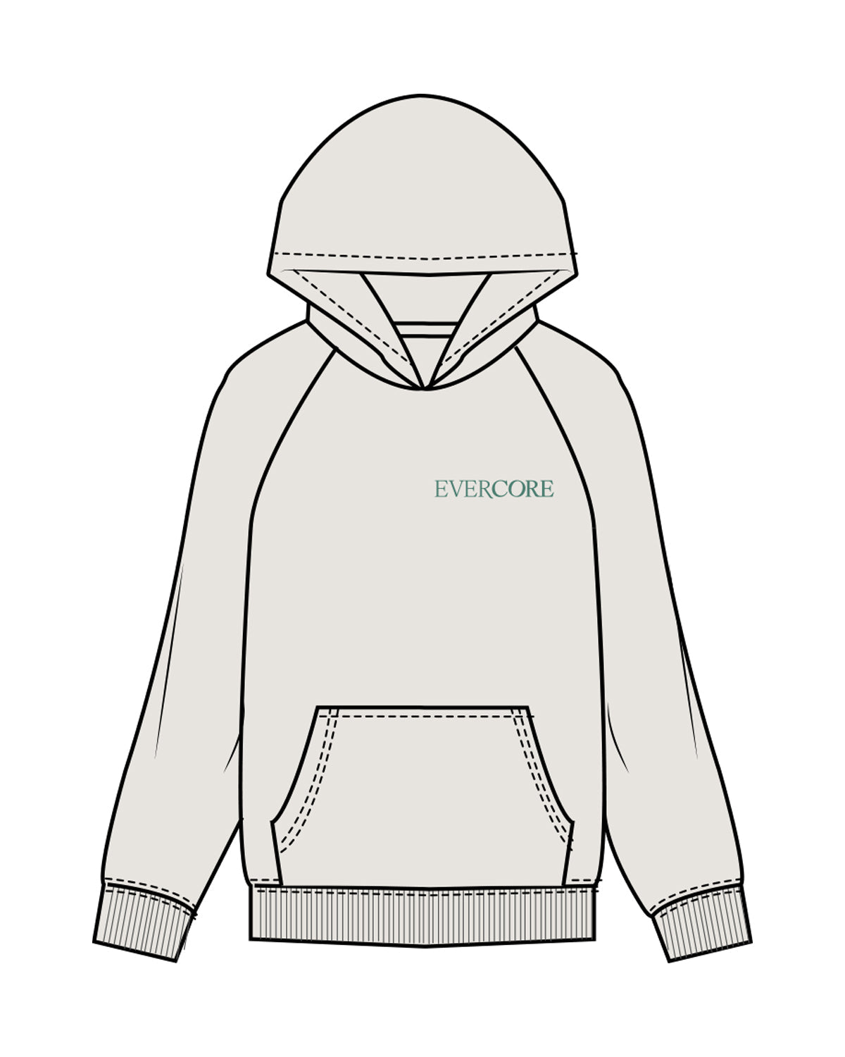 EverCore Mens Hoodie - Washed Bone