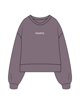 The Womens Heavyweight Crop - Mauve - Mantra - Center Chest - Printed - White