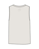 The Womens Heavyweight Tank - Washed Bone - Spring House - Chest Stacked - Back Neckline - Printed - Tone on Tone