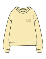 The Midweight Unisex Crewneck - Washed Yellow - HiLo - Left Chest & Back Stacked - Printed - Tone on Tone