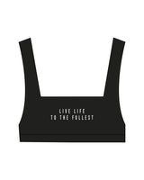 The Box Cut Bra - Black - Studio 205- Center Chest Stacked - Back Center - Printed - White