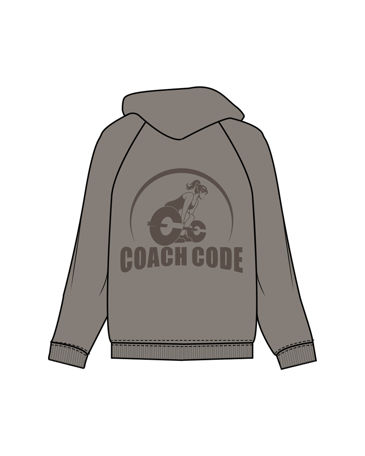 The Mens Zip Hoodie - Washed Gray - Left Chest & Back Center - Tone on Tone