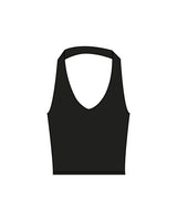 The Halter Tank - Black - Coach Code - Top Back - Icon - Printed - White
