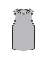 The Ribbed Full Length Tank - Storm - Squeeze Massage - Center Chest - Embroidered - White