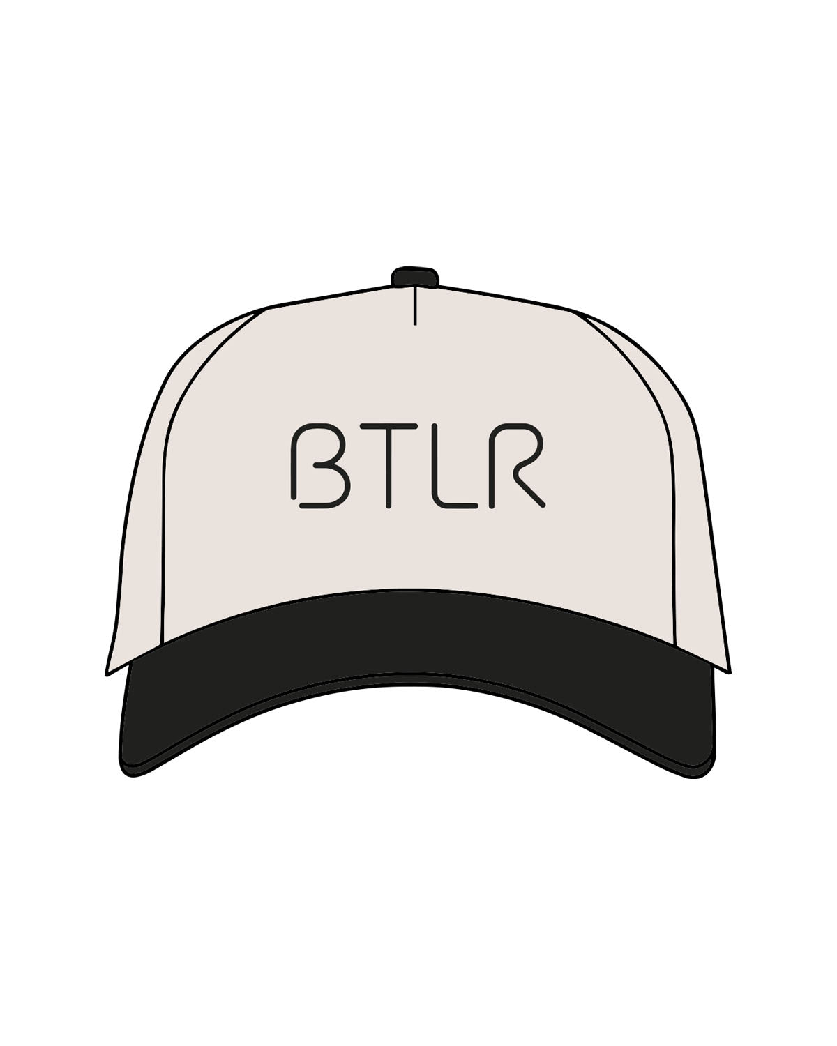 The Canvas Cap - Natural / Black - BTLR - Center Crown - Printed - Black