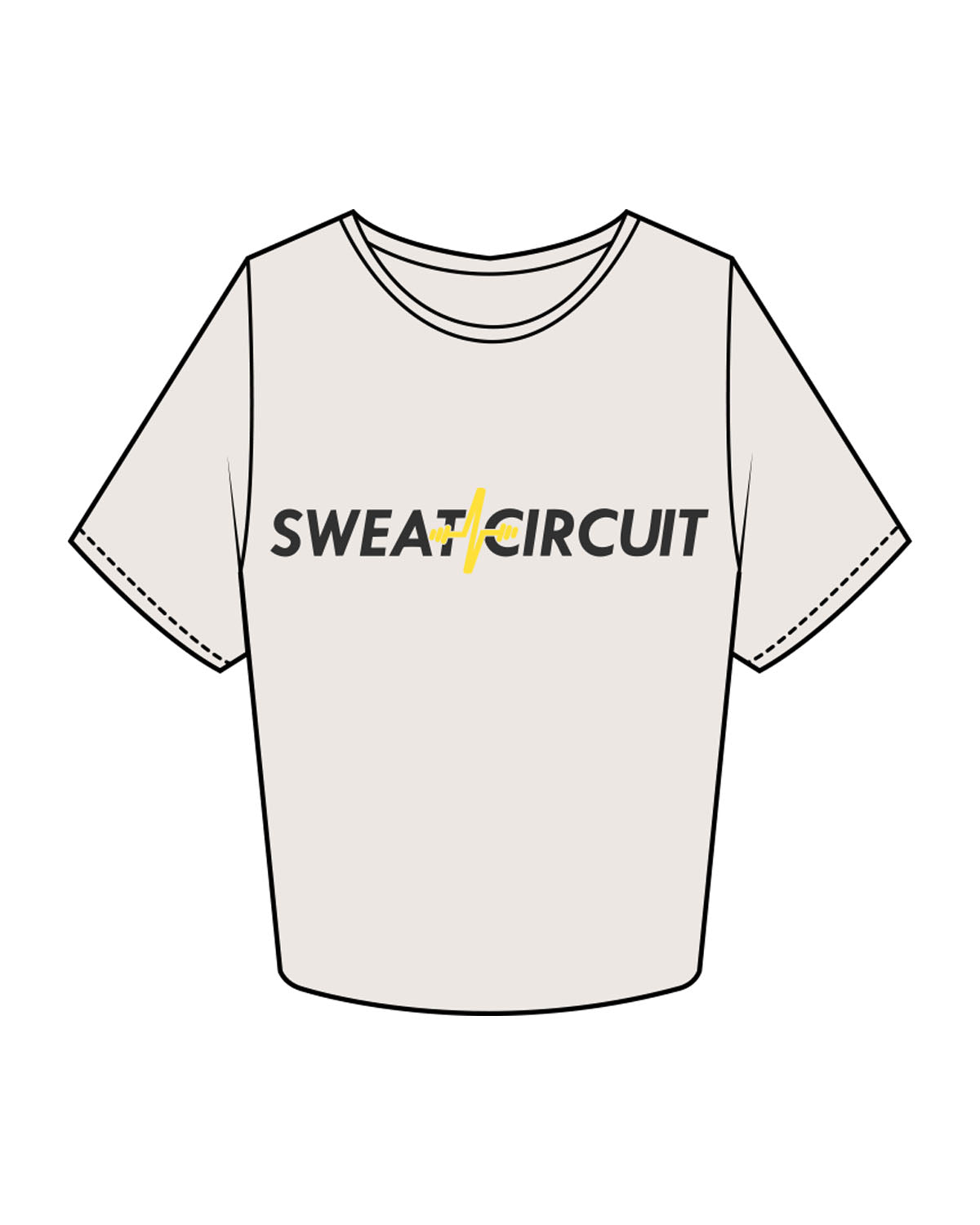The Crop Tee - Bone - Sweat Circuit - Center Chest - Printed - Full Color