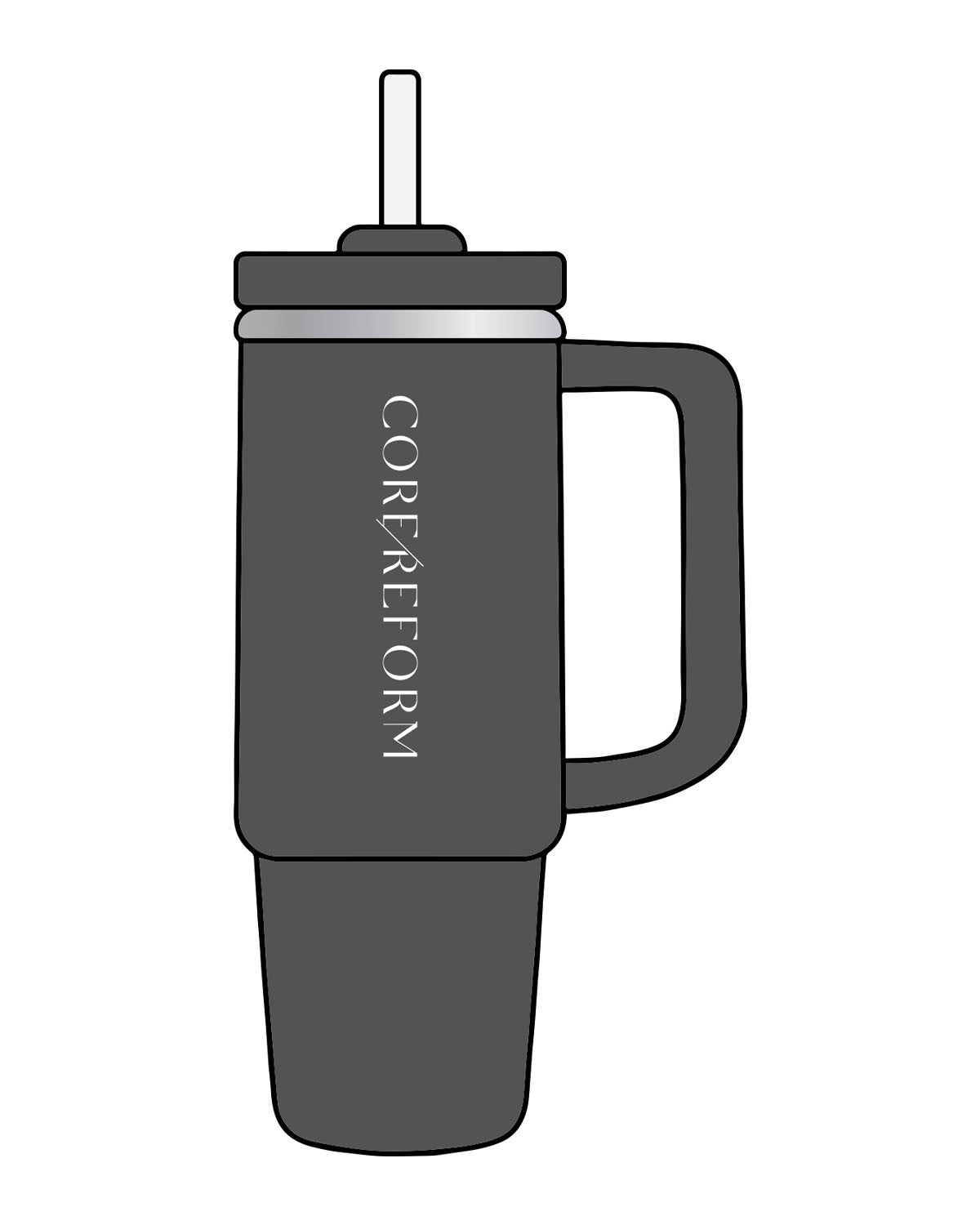 The Tumbler Cup - Slate -  CORE REFORM - Center body - White