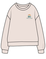 The Midweight Unisex Crewneck - Washed Ivory - The Cove - Left Chest - Printed - Full Color