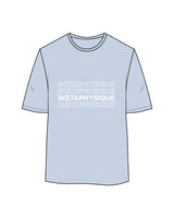 The Womens Oversized Tee - Powder - Instaphysiques - Center Chest Stacked & Back Stacked - White