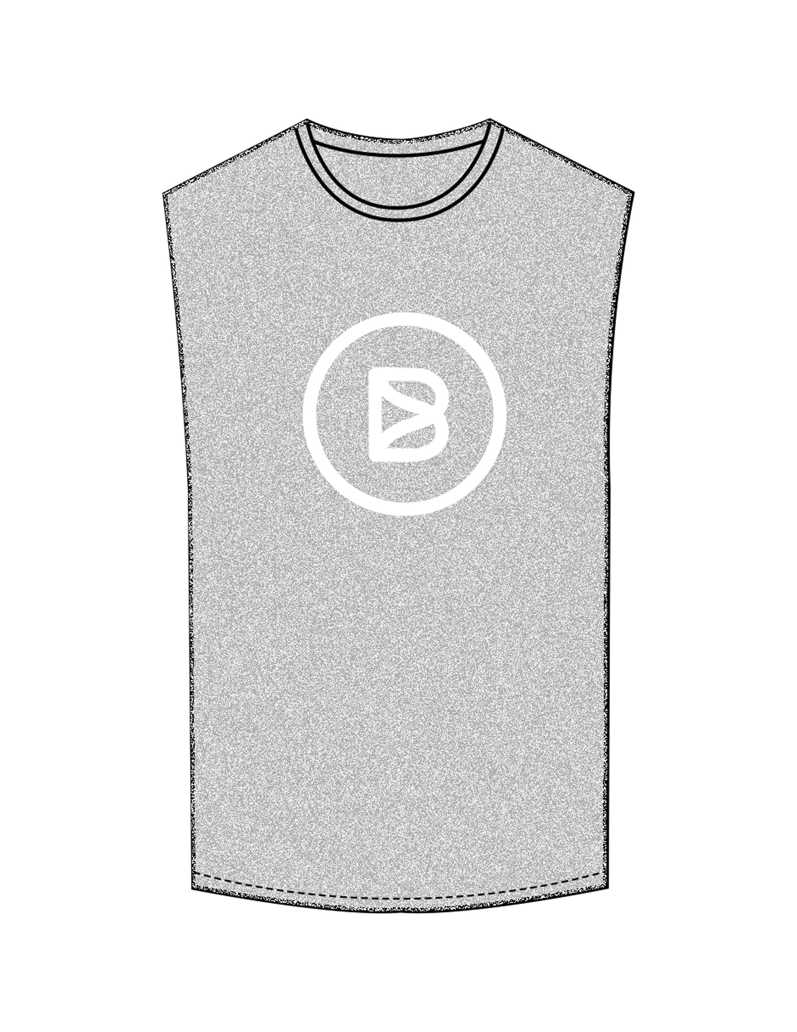 The Muscle Tank - Heather - Bond Fitness - Center Chest Round & Upper Back - Printed - White